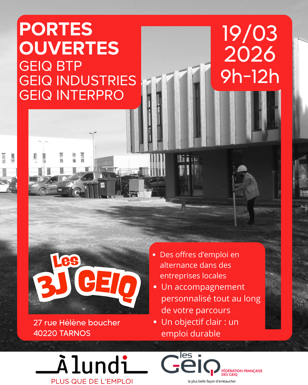 Portes ouvertes À lundi le 19 mars à Tarnos